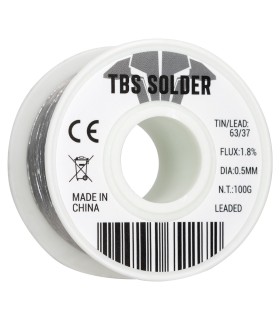 TBS Solder 0.5mm & 0.8mm - 100g - Stagno professionale 63/37 - Flux 1.8%