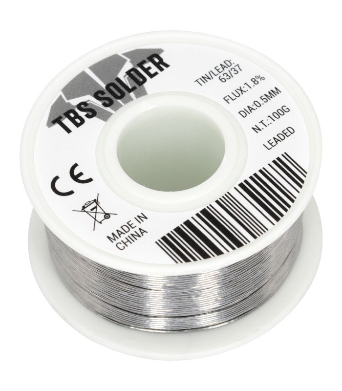 TBS Solder 0.5mm & 0.8mm - 100g - Stagno professionale 63/37 - Flux 1.8%