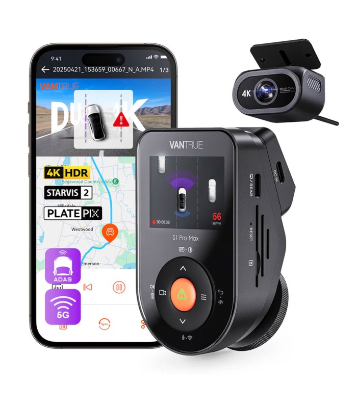 Vantrue S1 PRO MAX - 2CH Dual 4K DashCam+AI power - LTE Cloud