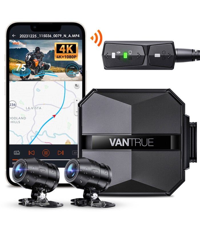 Vantrue Falcon 1 - 4K HDR+FullHD - WiFi-GPS - 2CH Bike DashCam
