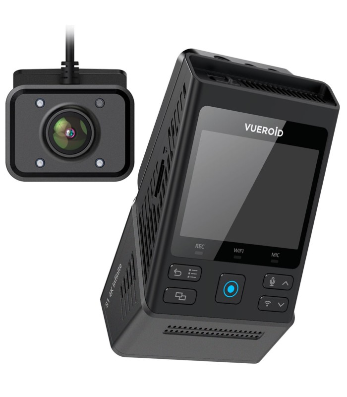 Vueroid S1 4K Infinite-2CH IR-4K 60fps HDR-AI recupero targhe-TAXI DashCam