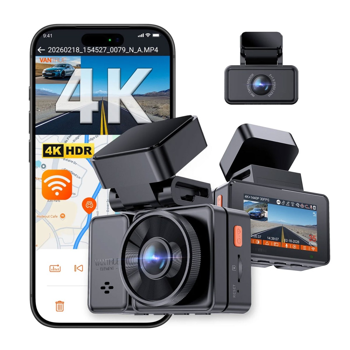 Vantrue E2 PRO - 2CH - 4K UHD + 2.5K DashCam - SectorCam.it