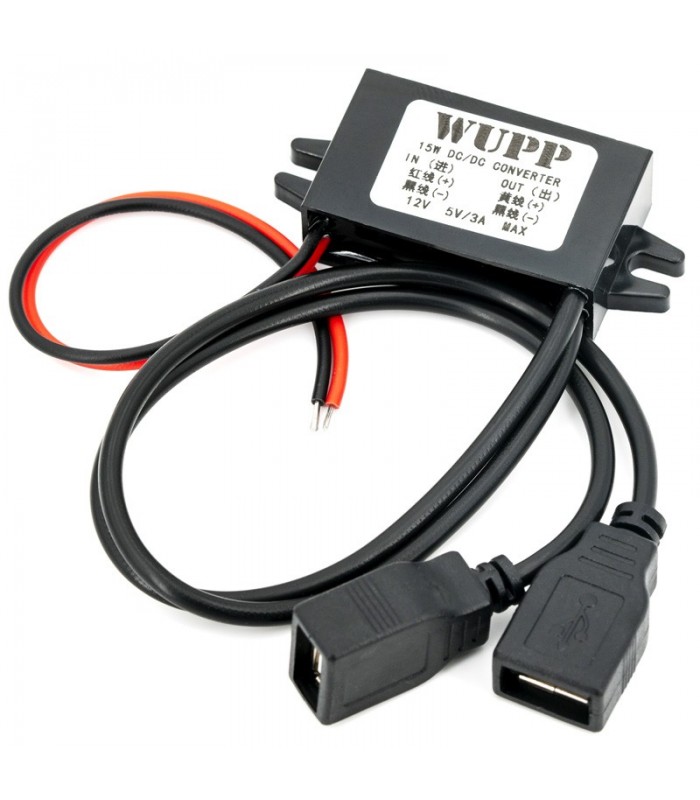 Convertitore DC Universale 12V - USB 5V 3A