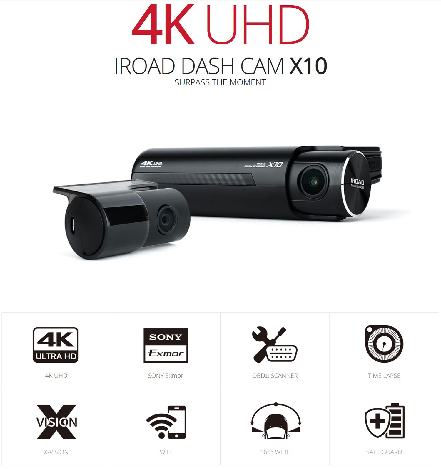iROAD X5 - DUAL FullHD - ADAS-WiFi Dash Cam Memoria 32G